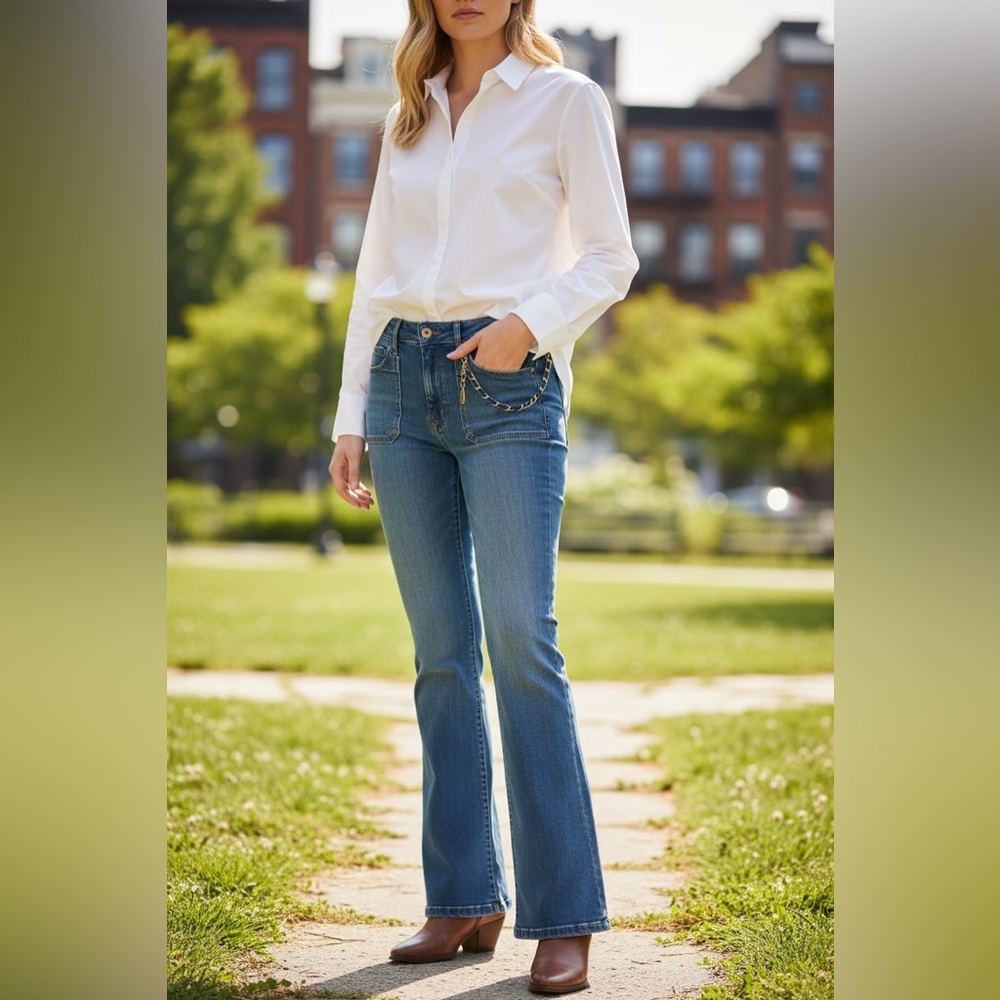 Ralph Lauren Dark Blue High Rise bootcut Jeans size 14